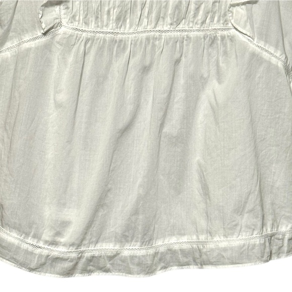 RAILS Filomena Sleeveless Ruffled Pin Tucked Cotton Lightweight White Blouse - Picture 7 of 13